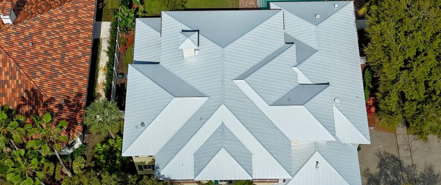 grey metal standing seam metal roof palm beach florida