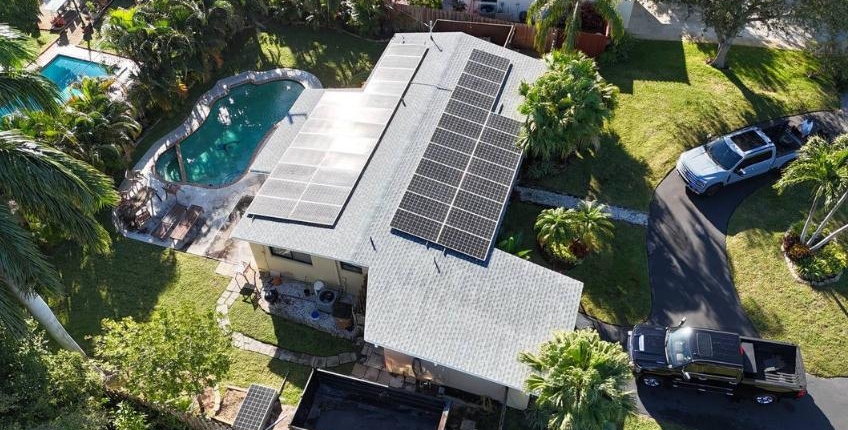 deerfield beach gaf shingle roof and solar panel system