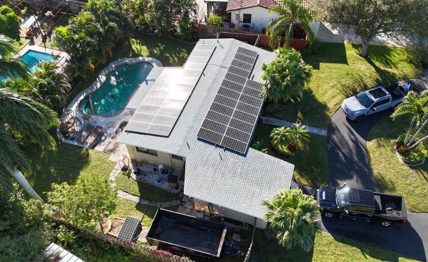 deerfield beach gaf shingle roof and solar panel system